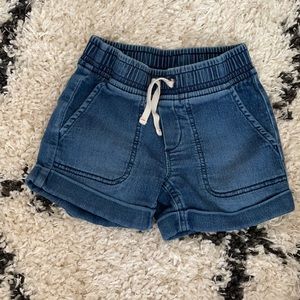 Girls stretchy cotton extra comfy jean shorts elastic waist